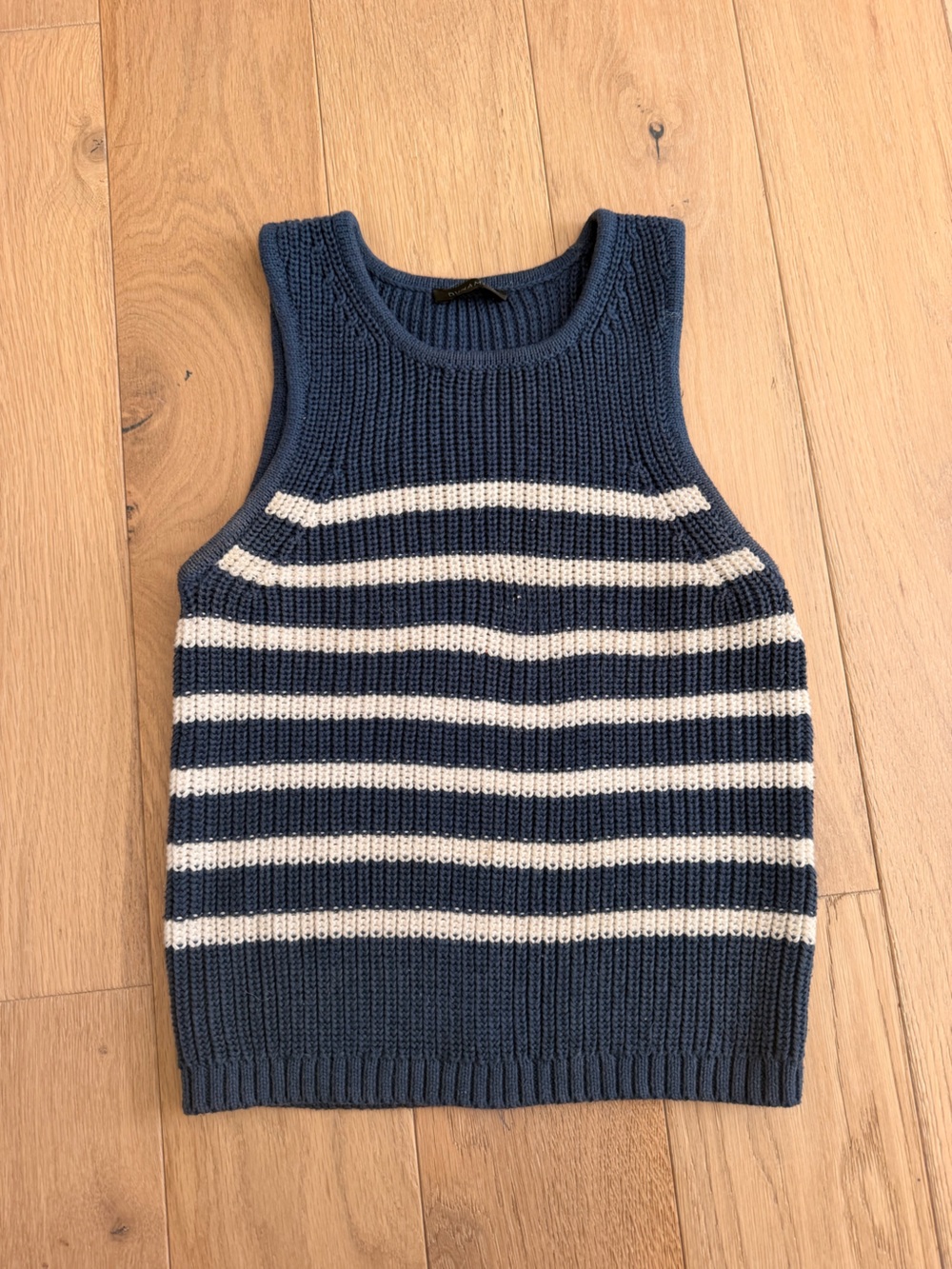 Dynamite Navy and White Striped Sleeveless Knit Tank
